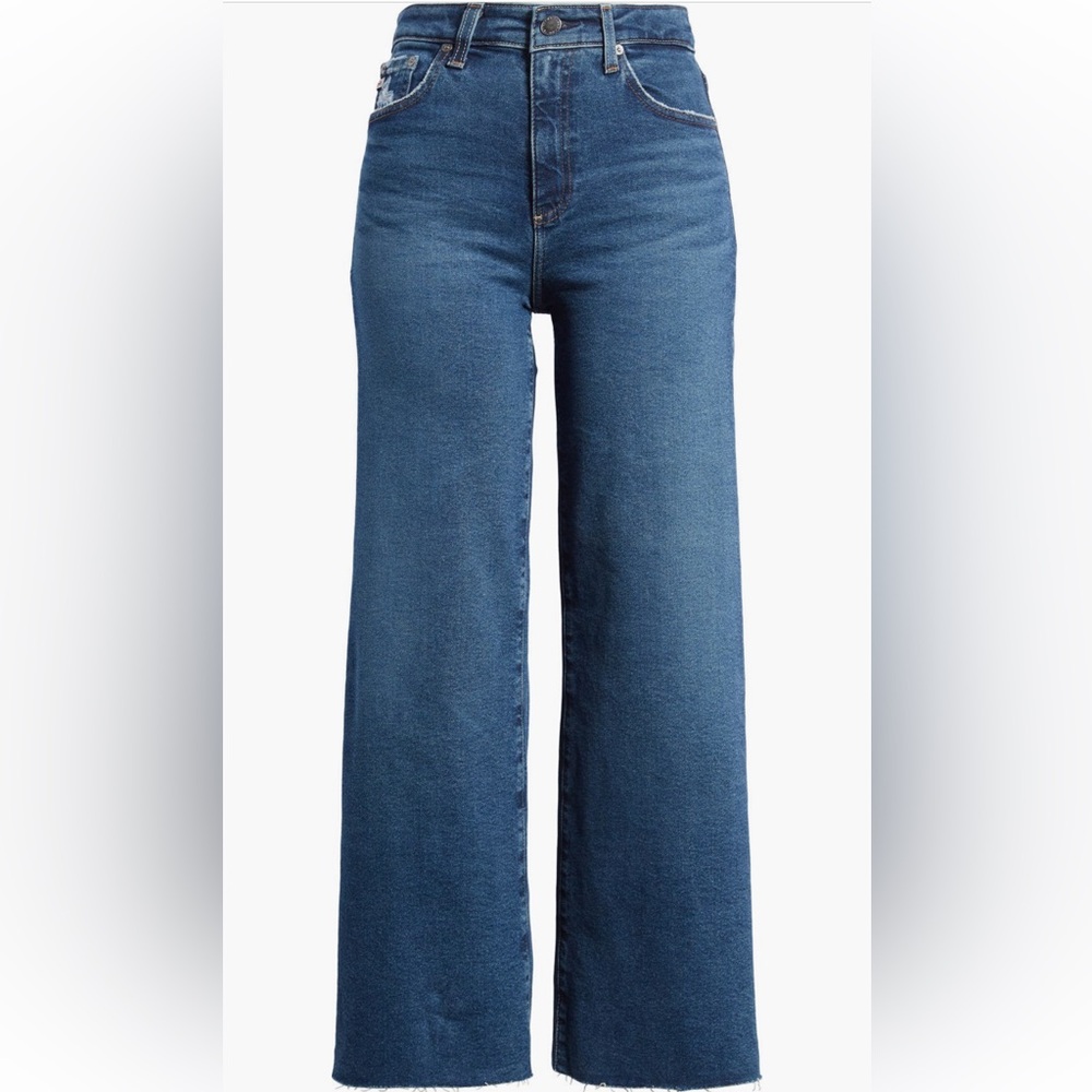 AG Saige Raw Hem High Waist Ankle Wide Leg Jeans